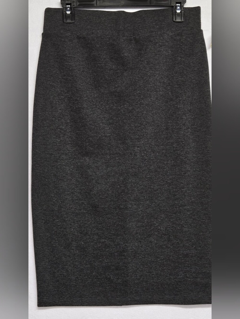 Fig & Blu L Charcoal Grey Pencil Stretch Skirt    Midi Wide Elastuc Waist